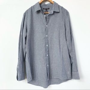 Michael Kors Houndstooth Tailored Fit Long-sleeve Button Down Dress Shirt